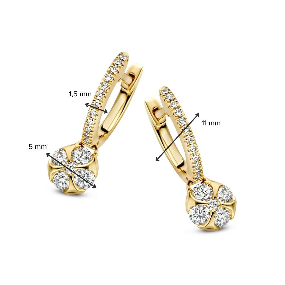 Elegante Gelbgold-Ohrringe mit Diamant-Anhängern 0,42 ct.