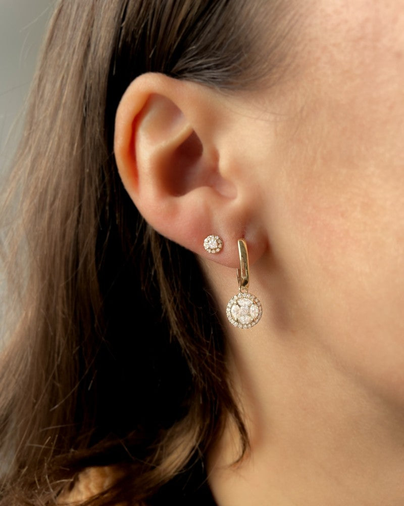 Elegante Gelbgold-Ohrringe mit Brillanten 1,06 ct.