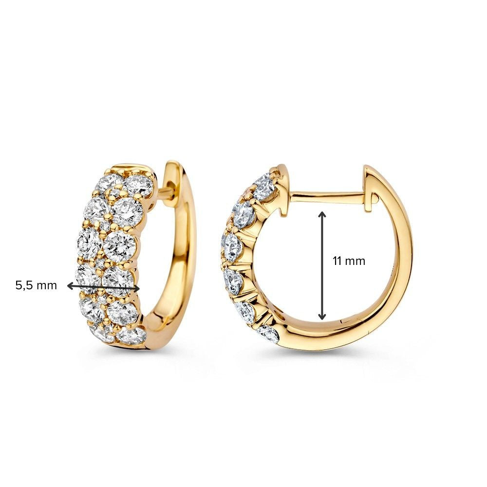 Luxuriöse Ohrringe aus Gelbgold mit funkelnden Diamanten im Pavé-Setting, 1,72 Karat.