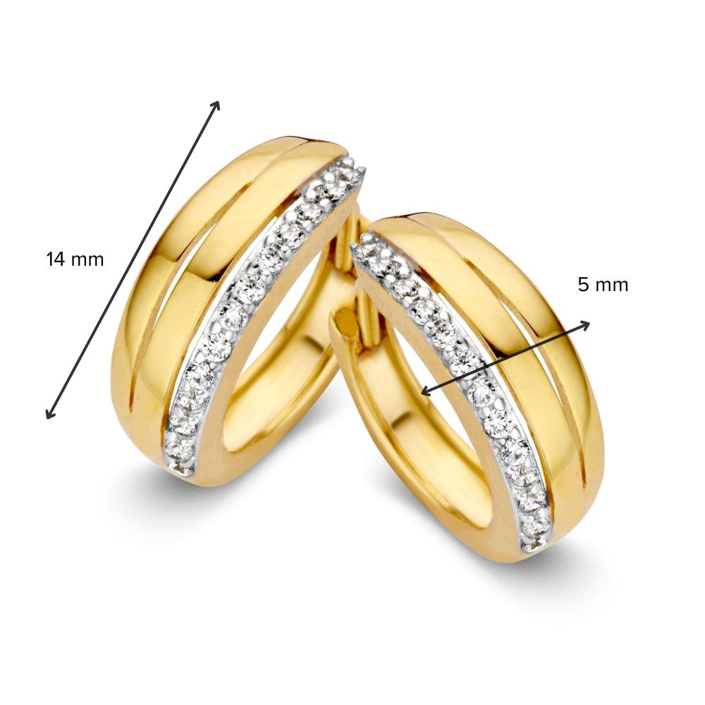Zeitlose Gelbgold-Ohrringe mit Zirkonia