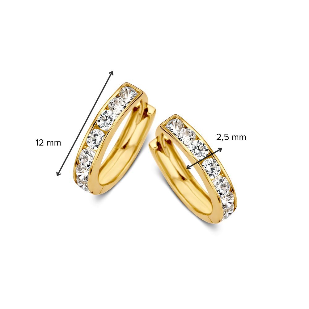 Elegante Gelbgold-Ohrringe mit Zirkonia in einer schlichten Krappenfassung – Zeitlose Raffinesse