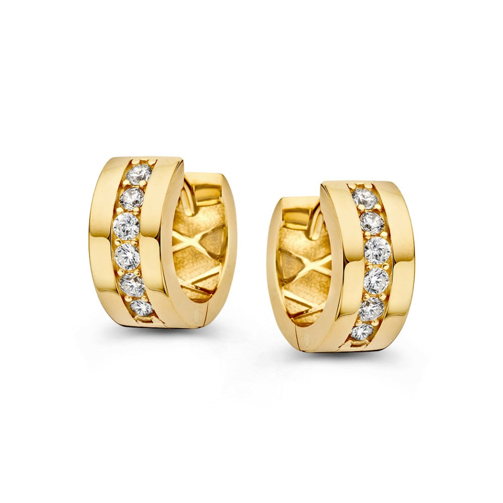 Elegante Ohrhänger aus Gelbgold mit Zirkonia in modernem Design