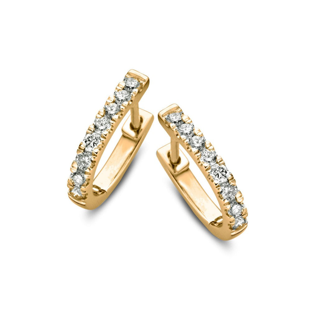 Klapp-Ohrringe aus Gelbgold mit 0,50 ct funkelnden Diamanten