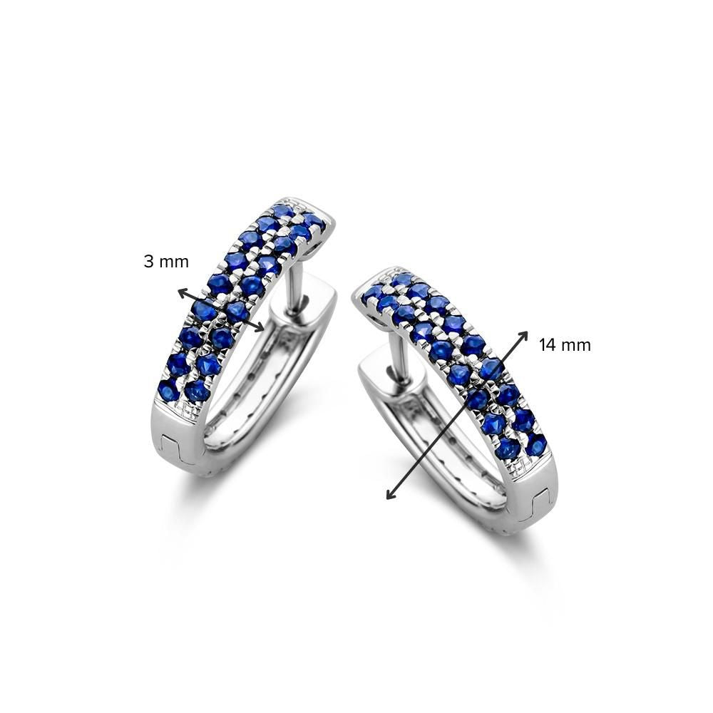 Ohrringe aus Weißgold mit blauem Saphir und Diamant – 2 Tragevarianten, 0,40 ct Diamant