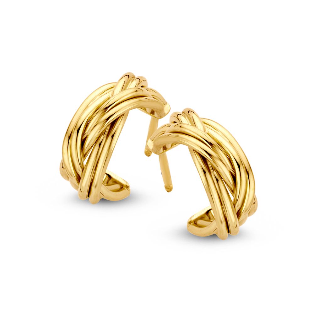 Geelgouden Oorstekers 14K 15mm - Tijdloze Elegantie