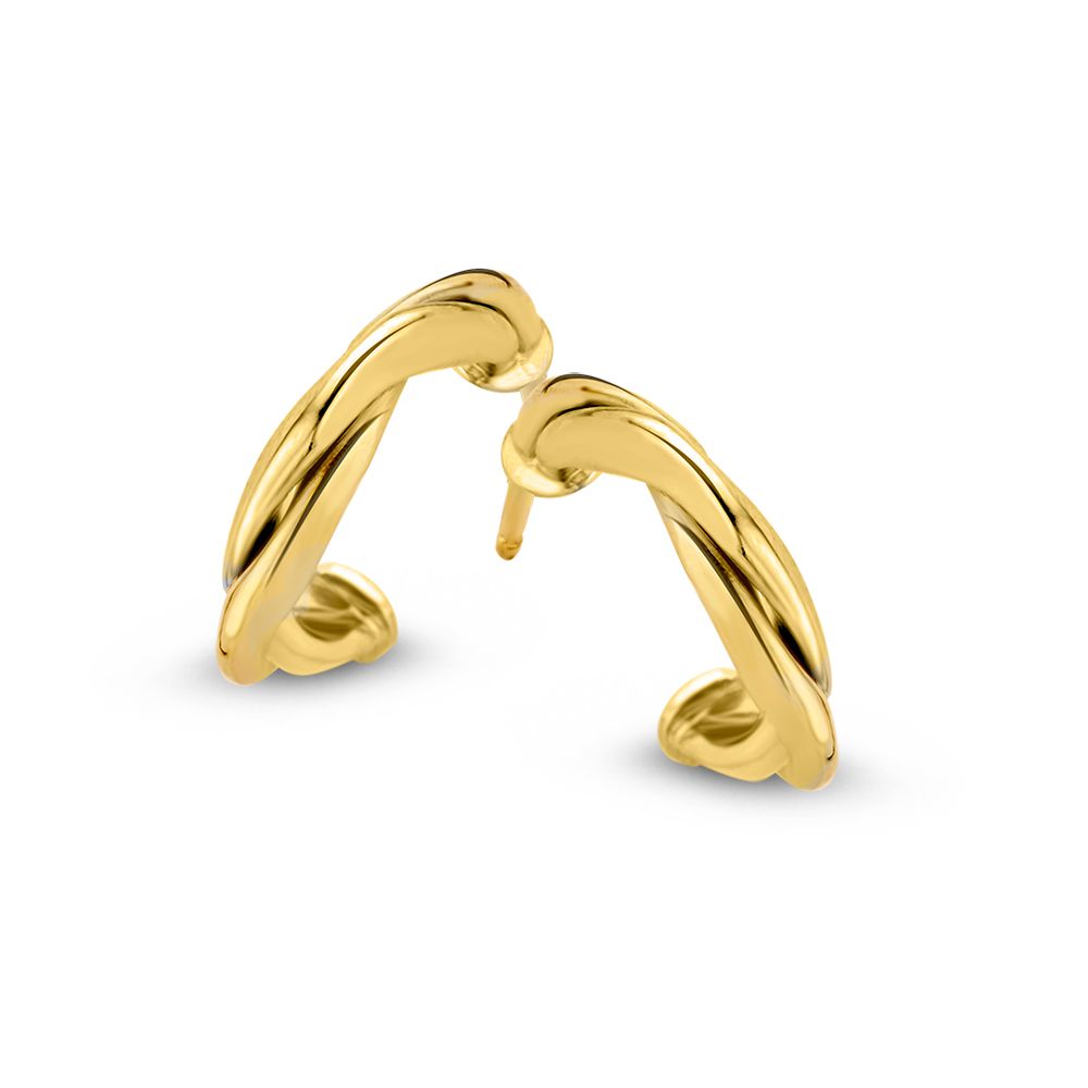 Ohrstecker aus 14K Gelbgold mit geschwungener Form und polierter Oberfläche