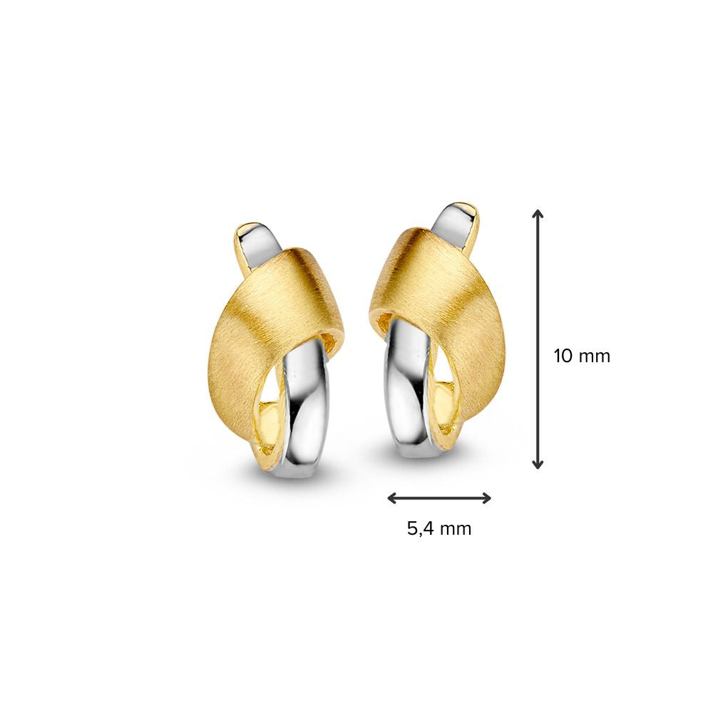 Bicolor-Goldohrstecker für Damen – Ohrstecker aus 14 Karat Gelb-/Weißgold