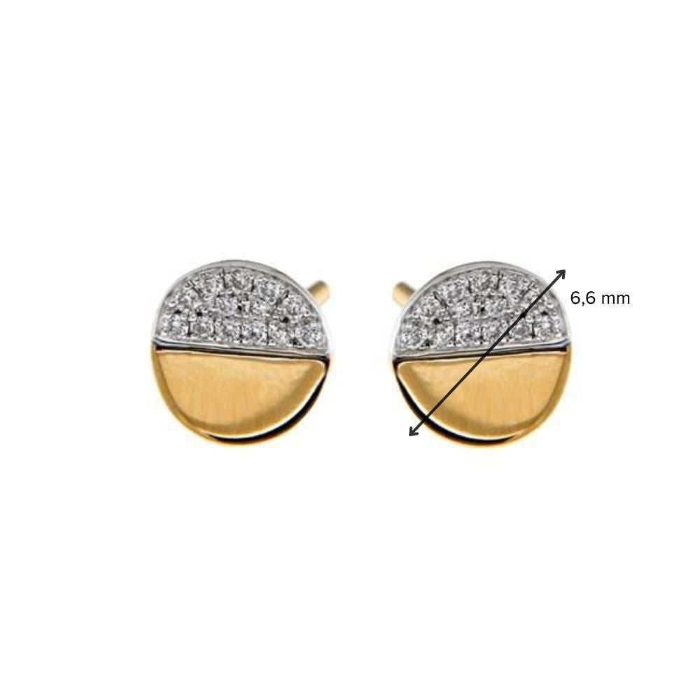 14 Karat Bicolor Gold Ohrstecker mit Brillant für Damen – Gelb-/Weißgold Ohrstecker
