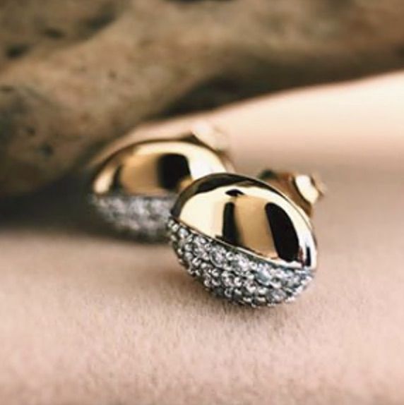 Bicolor-Gold-Ohrstecker mit 0,30ct Brillanten