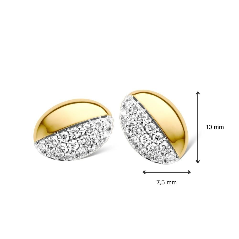 Bicolor-Gold-Ohrstecker mit 0,30ct Brillanten