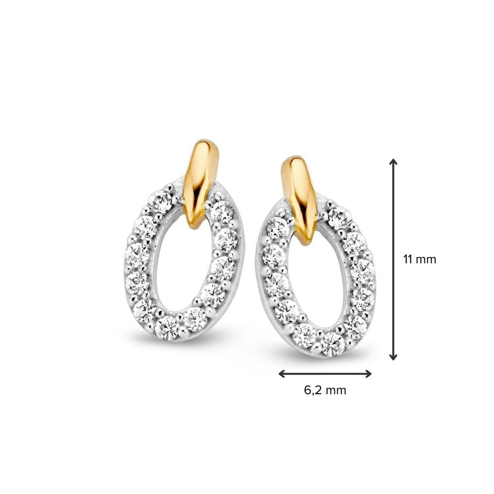 Gelbgold Ohrstecker mit Zirkonia 11.5 mm - 14 Karat