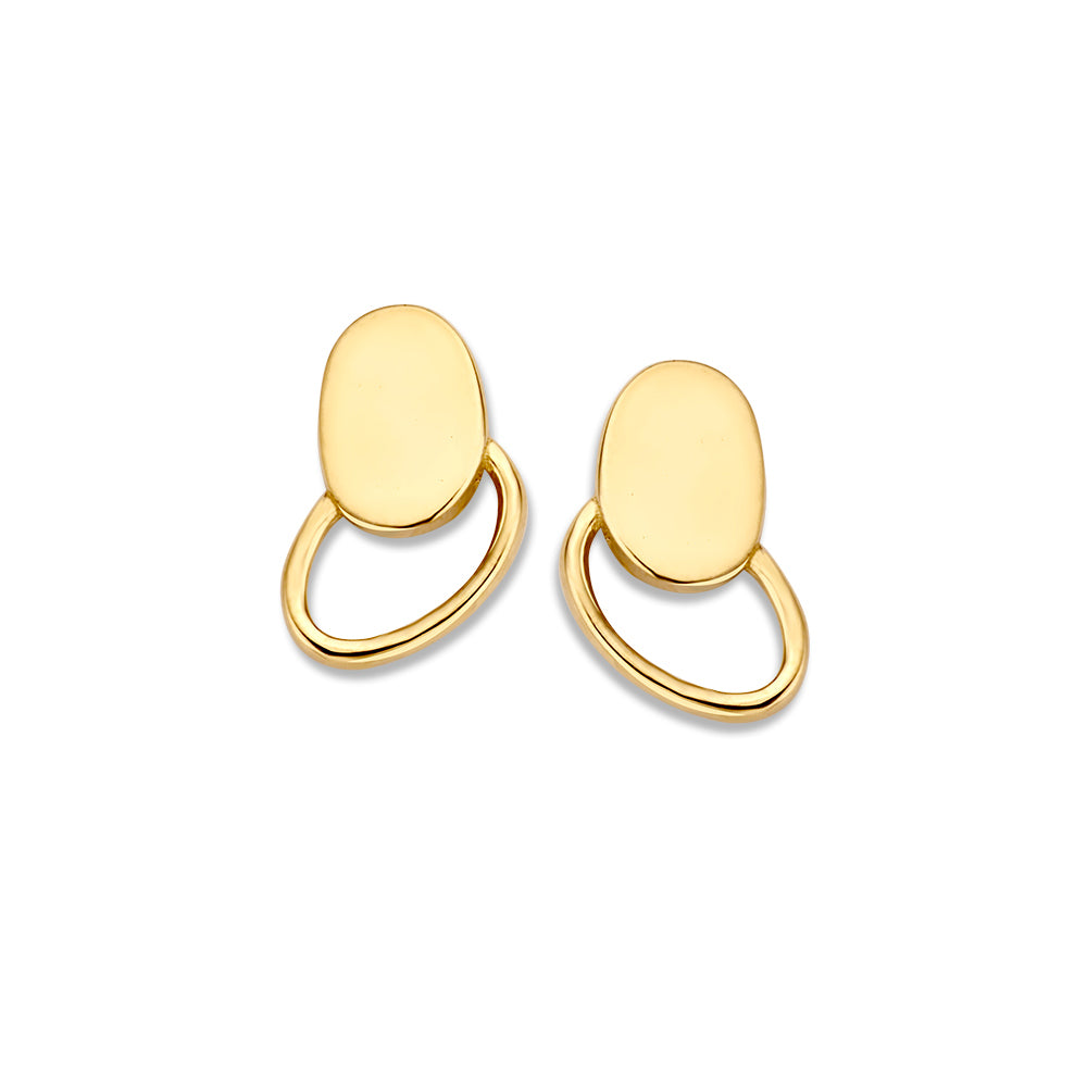 Geelgouden Oorstekers 14K 10mm – Verfijnde Minimalistische Elegantie