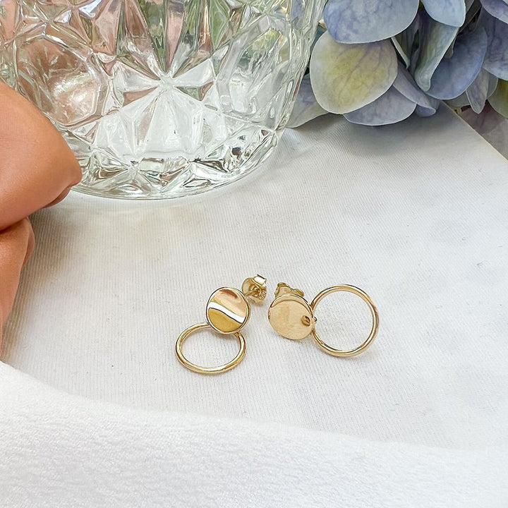 14K Geelgouden Oorstekers 18mm x 12mm – Eenvoudig en Verfijnd Design