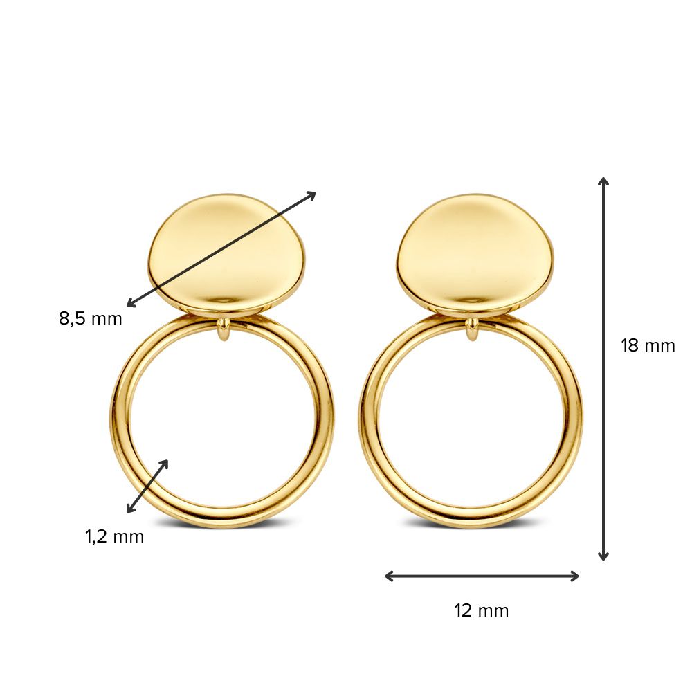 14K Geelgouden Oorstekers 18mm x 12mm – Eenvoudig en Verfijnd Design