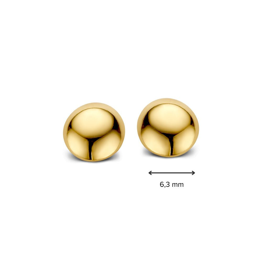 14K Gelbgold Ohrstecker mit Halbkugelform