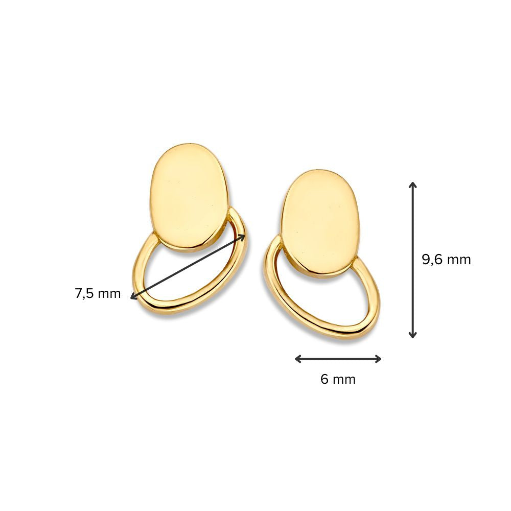 Gelbgold Ohrstecker 14K 10mm – Feine minimalistische Eleganz