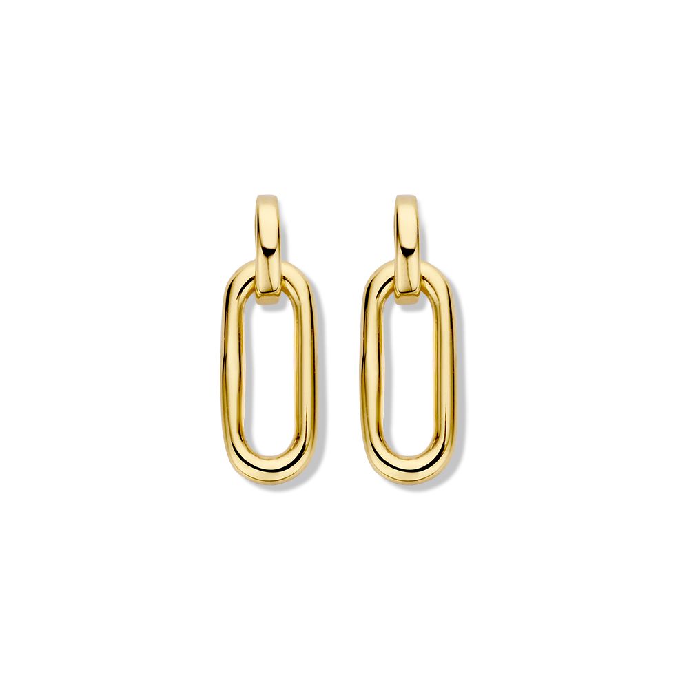 Ohrstecker aus 14K Gelbgold in Form einer Paperclip-Schließe