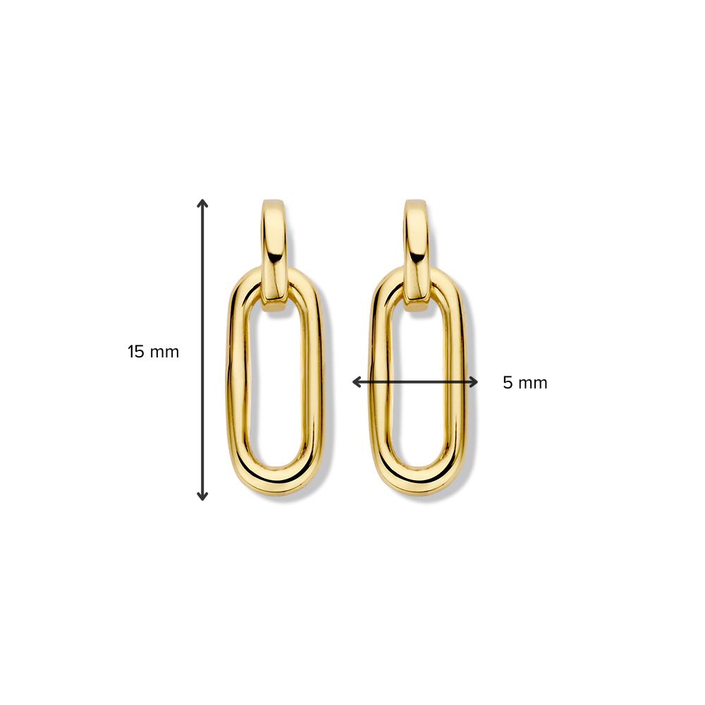 14K Gelbgold-Ohrstecker mit Büroklammer-Glied