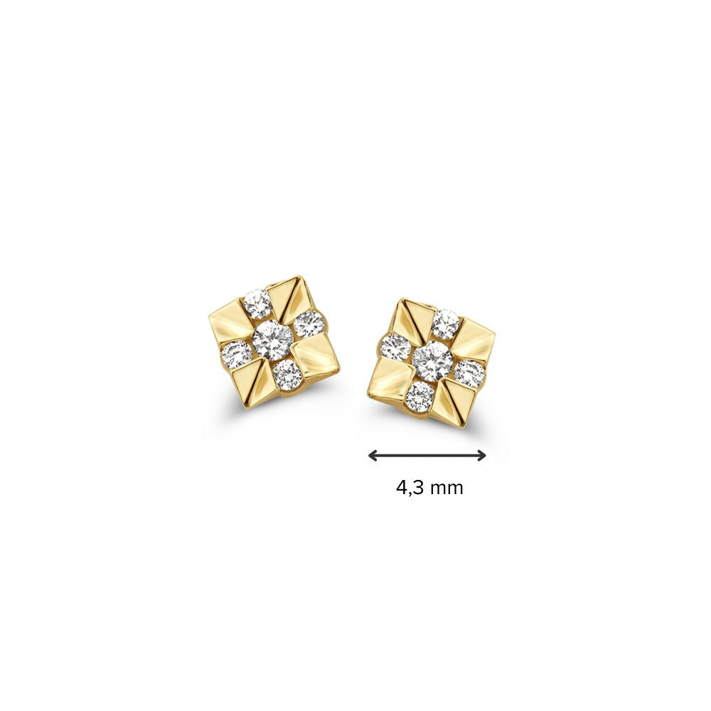 Gelbgold-Ohrstecker mit Diamanten aus 14 Karat Gold – Zeitloser Luxus