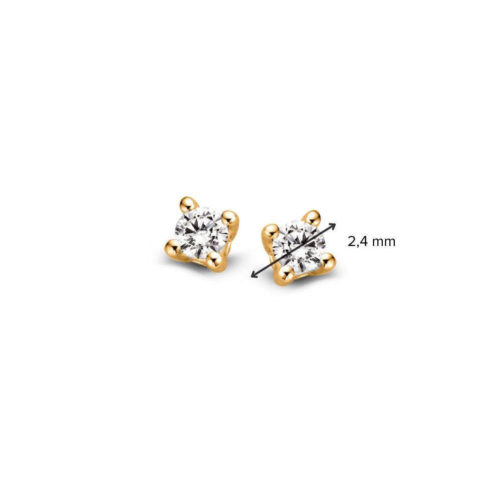 Gelbgold Solitaire Ohrstecker mit 2x 0,05 Karat Diamant – 14 Karat Gold