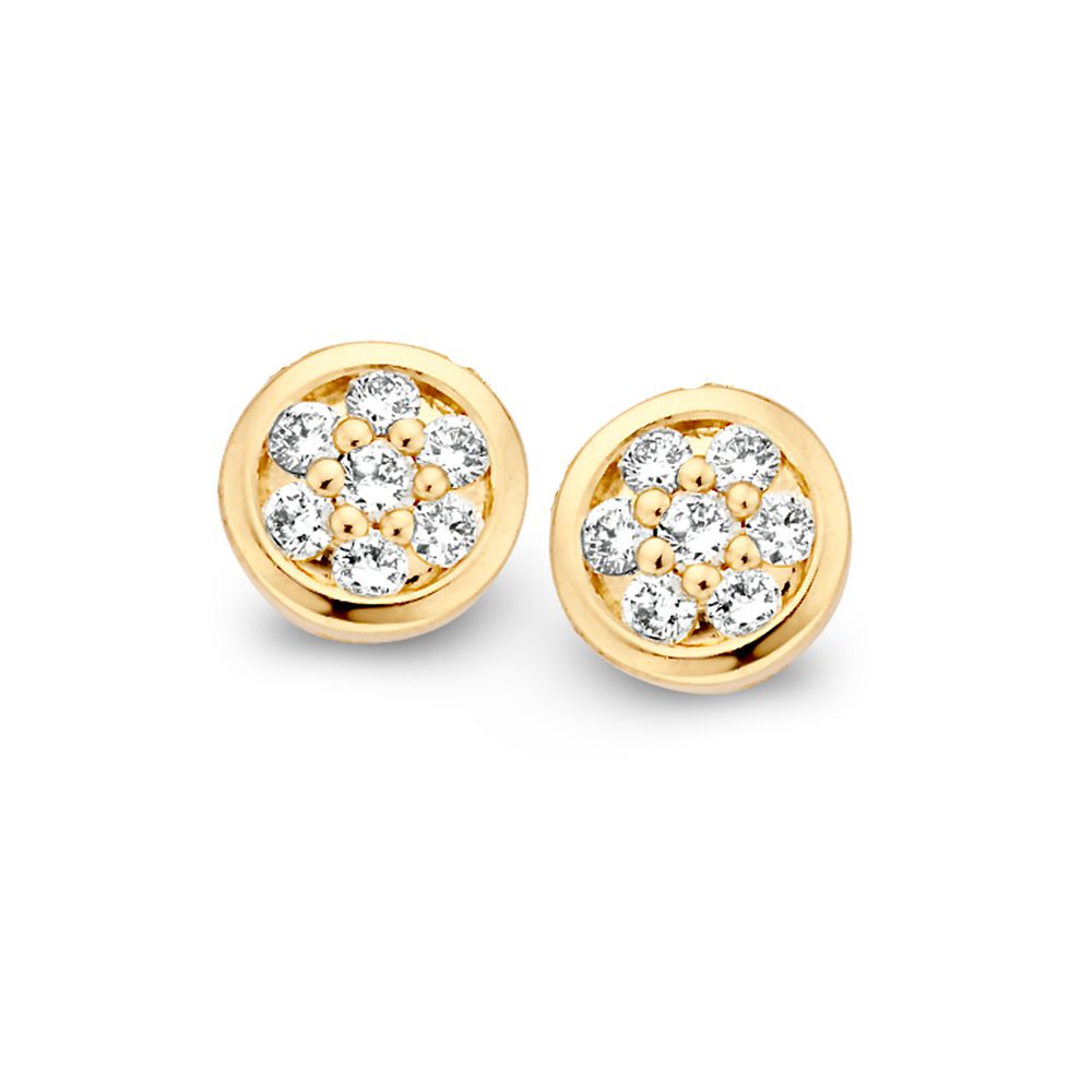 Geelgouden Oorstekers met Diamant van 0,18 crt. – Elegante