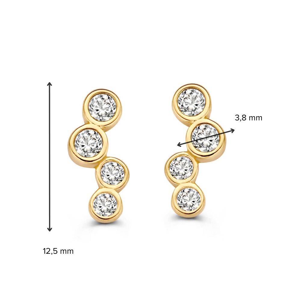 Gelbgold Ohrstecker mit Zirkonia – Strahlende Eleganz in 14 Karat Gold | Van der Kooij