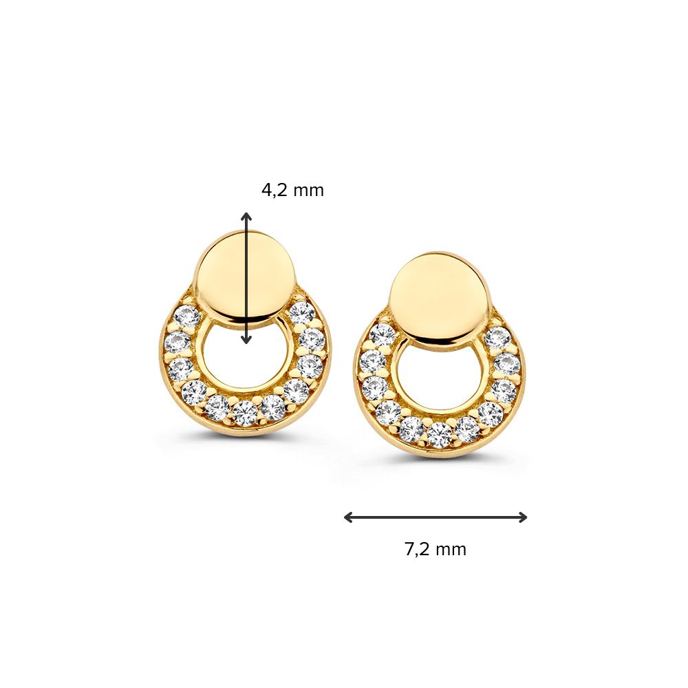 Gelbgold Ohrstecker mit Zirkonia – Edle Ohrringe für Damen – Van der Kooij
