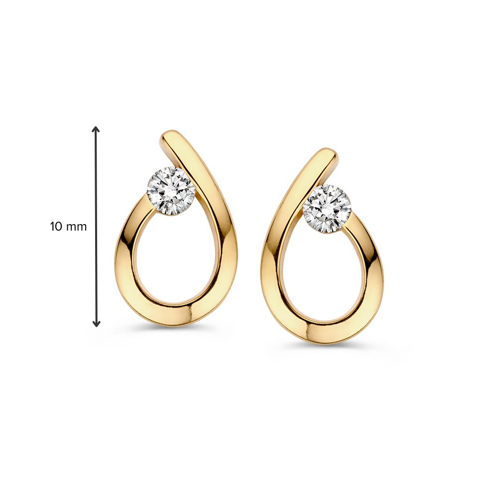 Gelbgold Ohrstecker mit Zirkonia – 14 Karat, raffinierter Luxus