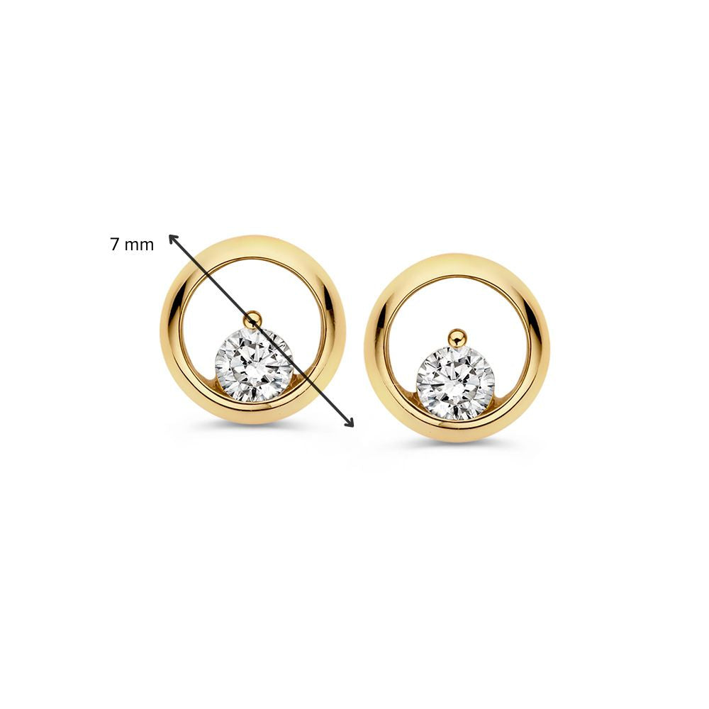 Gelbgold Ohrstecker mit Zirkonia – 14 Karat, Subtile Eleganz