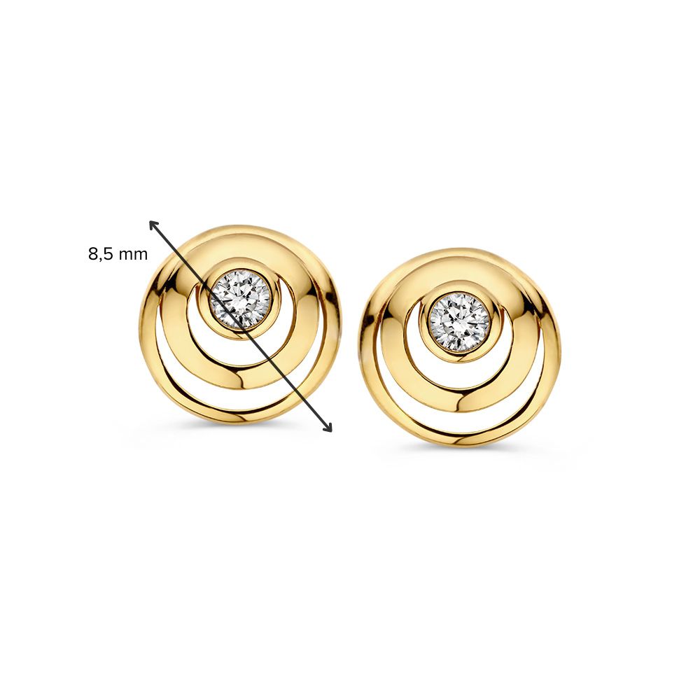 Gelbgold-Ohrstecker mit Zirkonia – 14 Karat, elegant und zeitlos