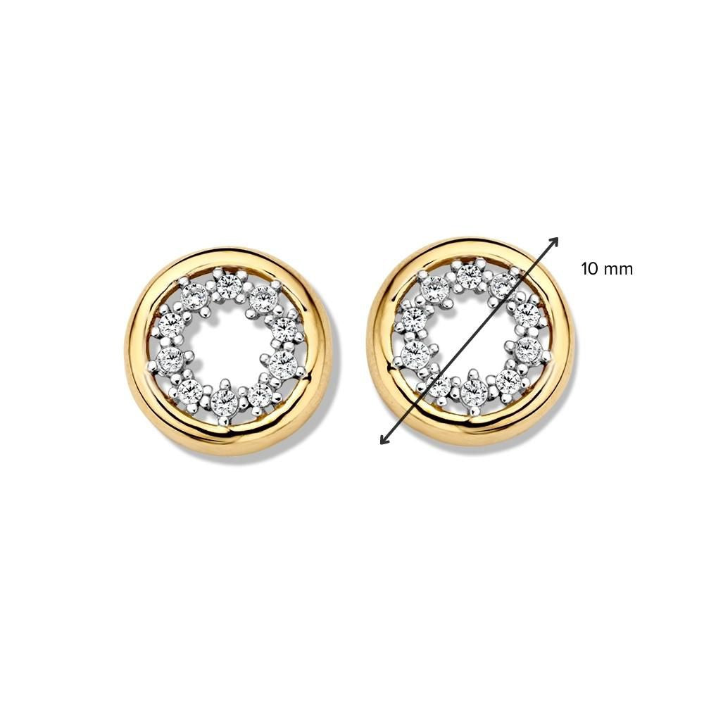 Gelbgold-Ohrstecker mit Zirkonia – 14 Karat, Zeitloses Design