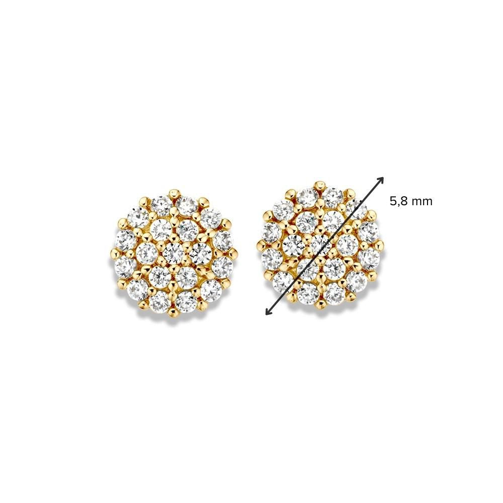 Gelbgoldene Ohrstecker mit Zirkonia – 14 Karat, Subtil & Raffiniert