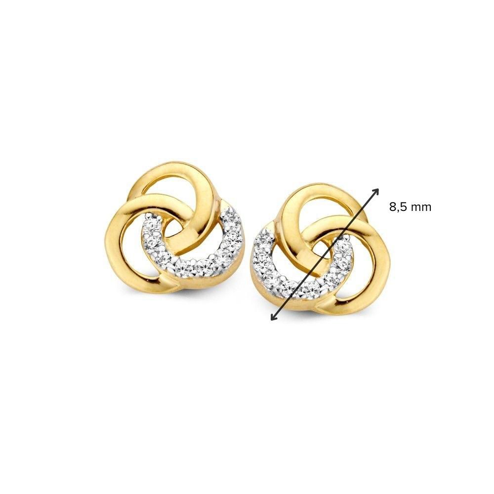 Gelbgold Ohrstecker mit Zirkonia – 14 Karat, Elegantes Design