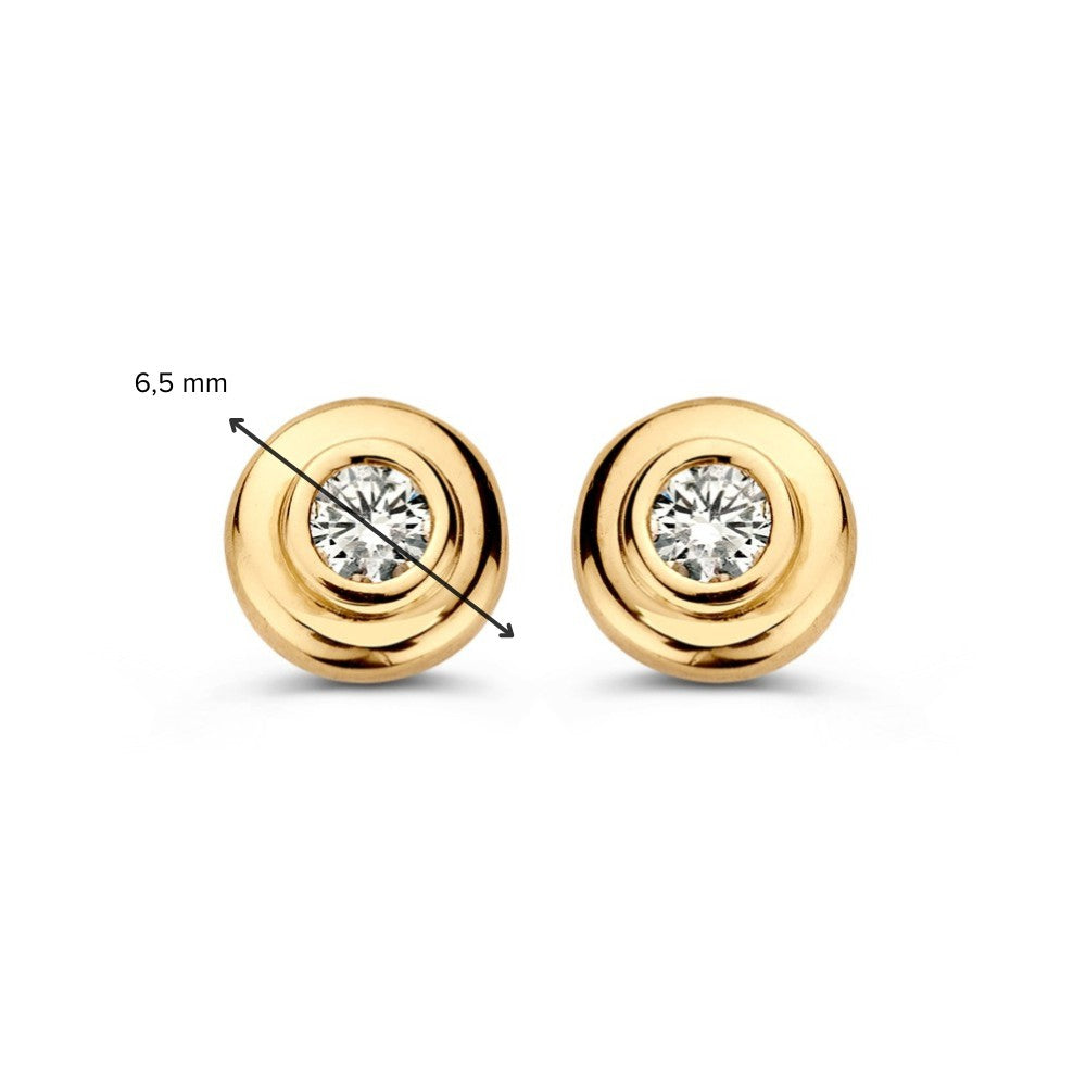 Gelbgold-Ohrstecker mit Zirkonia – 14 Karat, Eleganz im Kleinformat