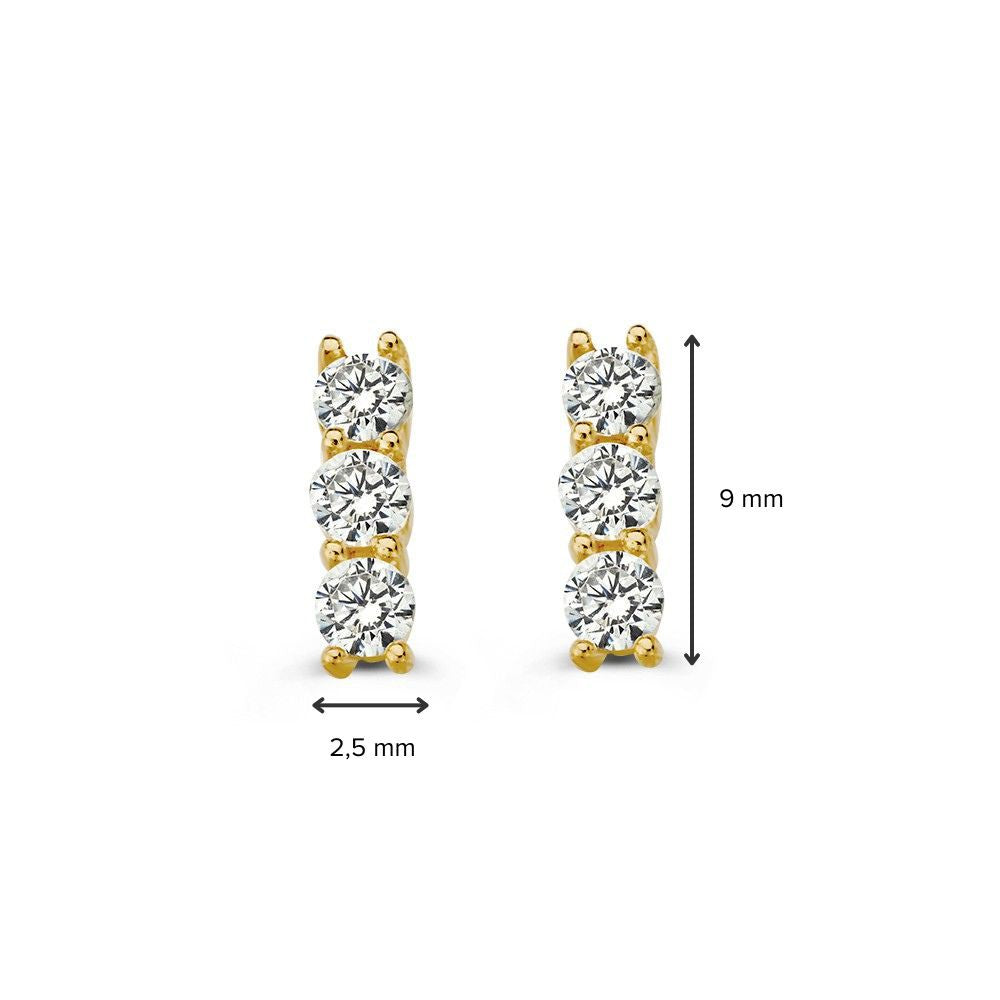 Gelbgold Ohrstecker mit Zirkonia – 14 Karat