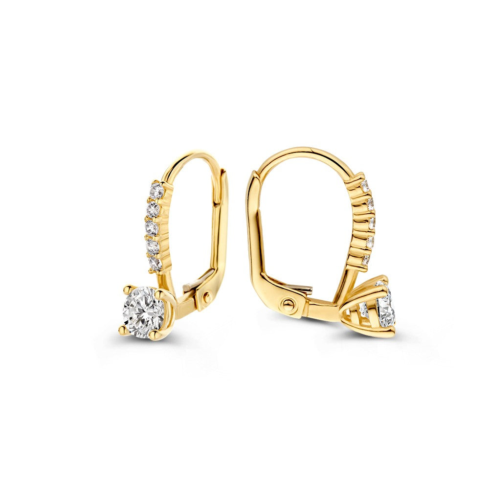 Gelbgold-Ohrstecker mit Zirkonia – 14 Karat
