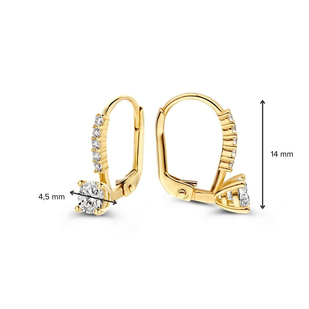 Gelbgold-Ohrstecker mit Zirkonia – 14 Karat