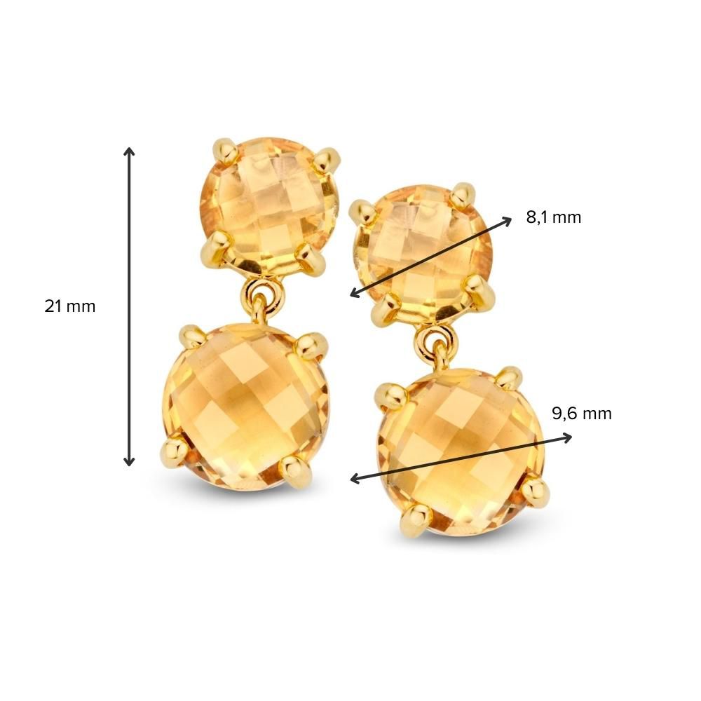 Gelbgold Ohrstecker mit Citrin – Strahlender oranger Akzentschmuck für Damen