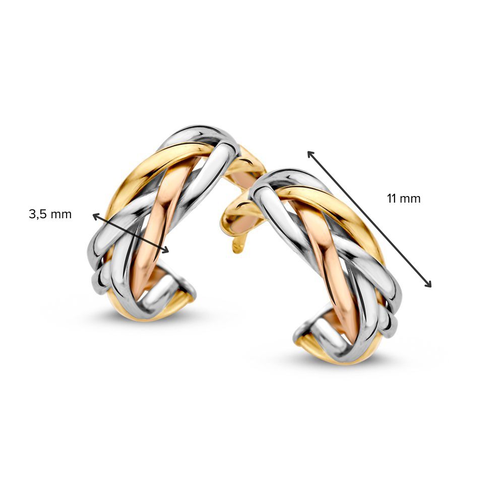 Dreifarbige Goldohrstecker – 14 Karat, Eleganz in drei Farben