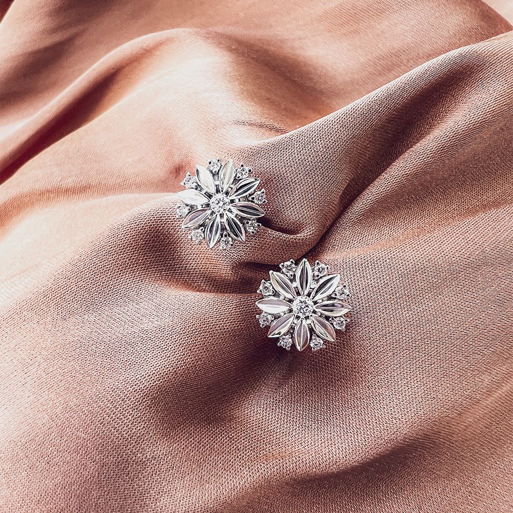 Ohrstecker aus Weißgold mit Diamanten – 14 Karat, Brillantschliff, dezenter Luxus