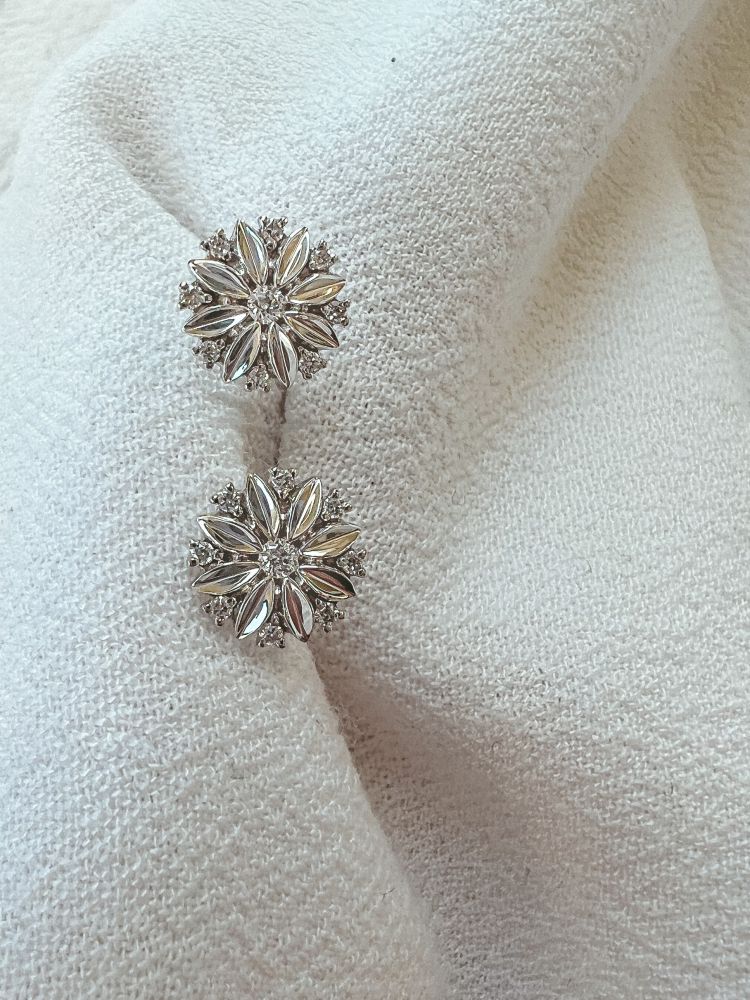 Ohrstecker aus Weißgold mit Diamanten – 14 Karat, Brillantschliff, dezenter Luxus
