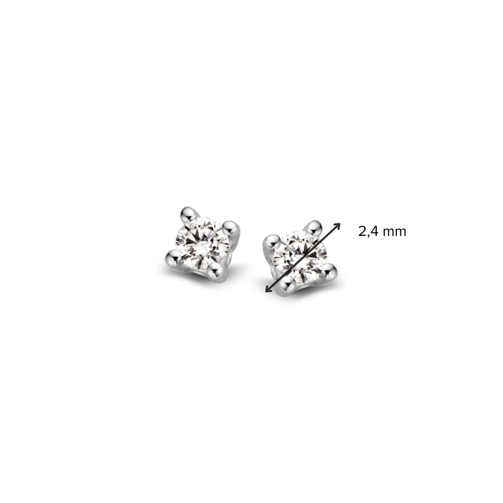 Ohrstecker aus 14 Karat Weißgold Solitär mit 2x 0,05ct Brillanten
