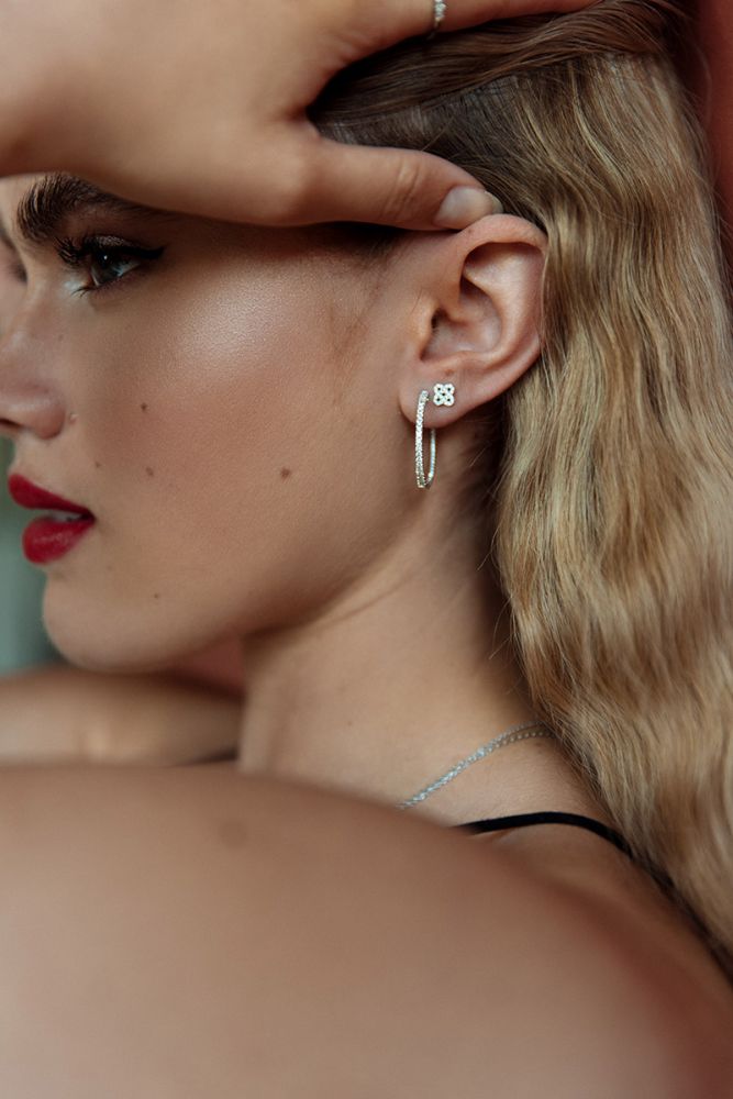 Ohrstecker aus Weißgold mit Diamant – 14 Karat, 0,14 ct Brillant