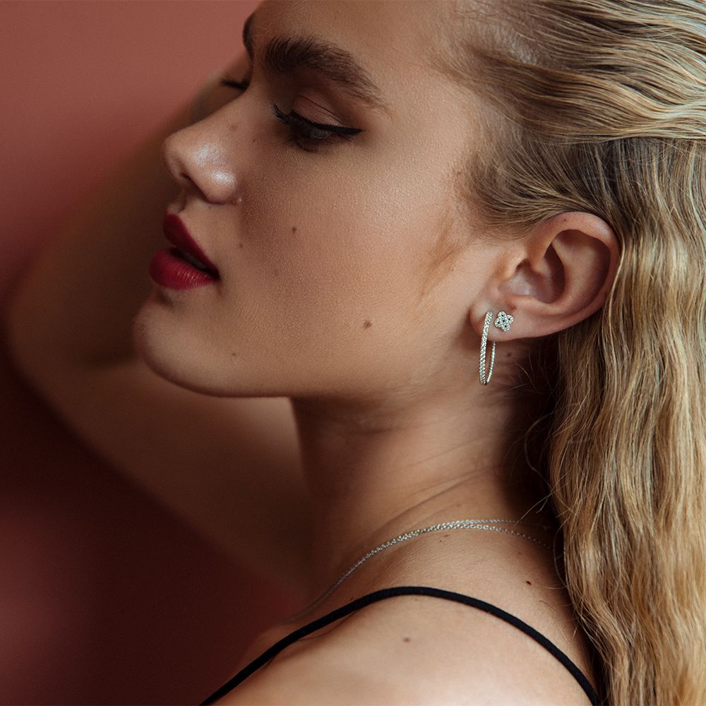 Ohrstecker aus Weißgold mit Diamant – 14 Karat, 0,14 ct Brillant