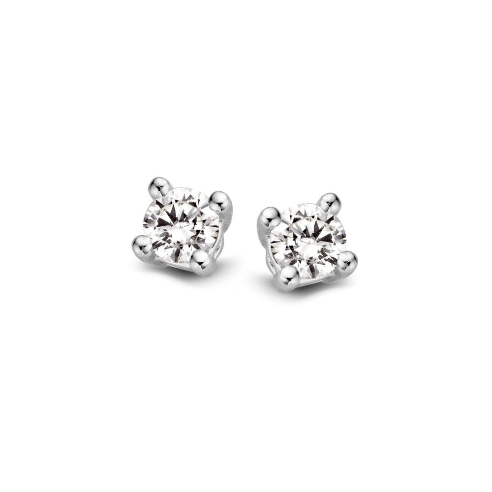 14-karätige Weißgold-Ohrstecker mit zwei 0,16 ct Brillanten in runder Form