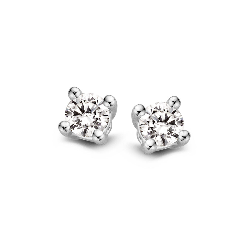 Witgouden Solitair Oorknoppen mit 0,40 Karat Diamanten in Brillant-Schliff und klassischem Design