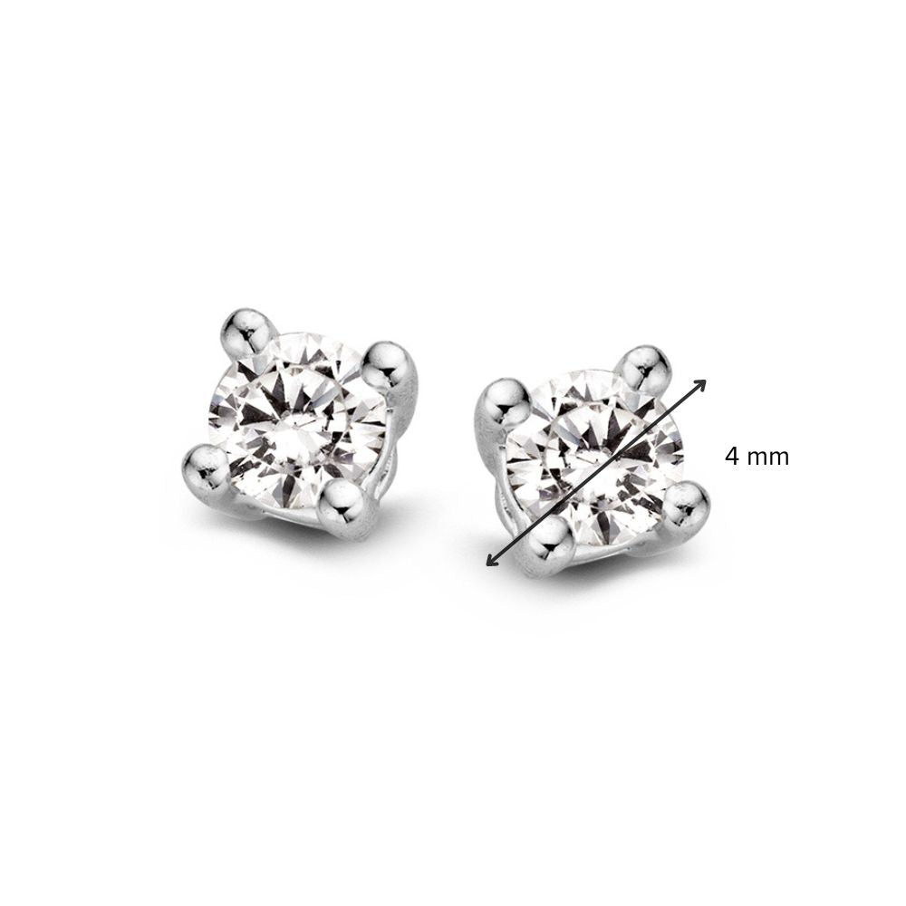Weißgold Solitär Ohrstecker mit Diamanten – 0.50 Karat Gesamt, 14 Karat Gold, Brillantschliff