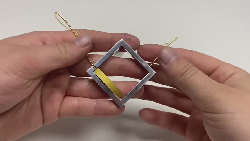 Halskette Quadrat mit Bogen Goldfarben|Gelb C252G