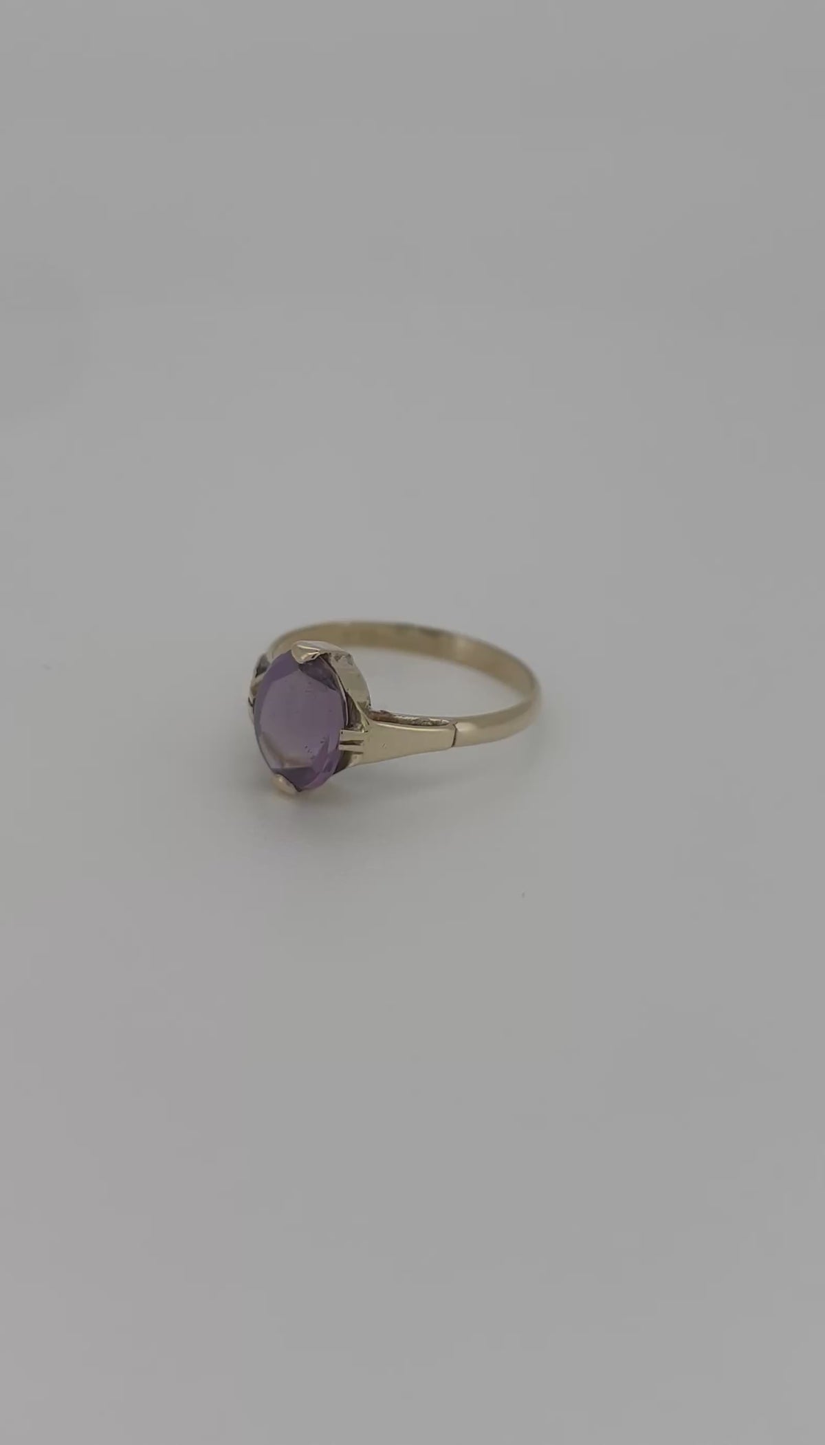 Vintage Goldring 14k ovaler Amethyst 1,8gr