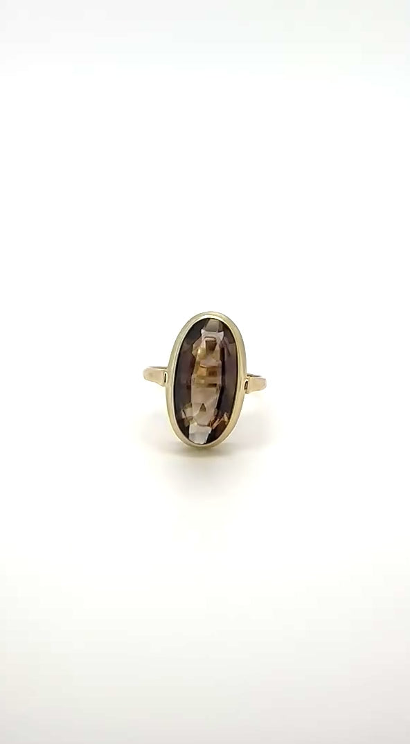 Vintage Goldring Rauchquarz 14K 4,2g